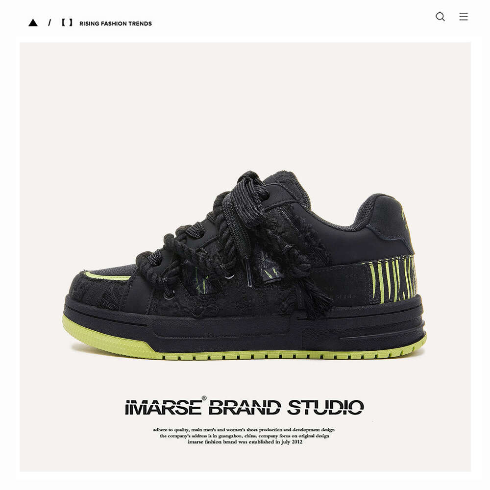 Destruction Series American Street Style Black Sneakers Unisex Couple's Board Loafers Trendy Men's Shoes