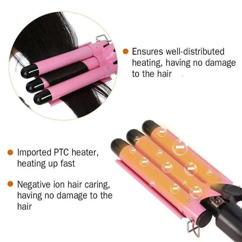 Three Tube Curling Triple Barrel Wave Water Ripple Rolls Electric Curler US Fast Heating Corrugated Hair Straightener H260110