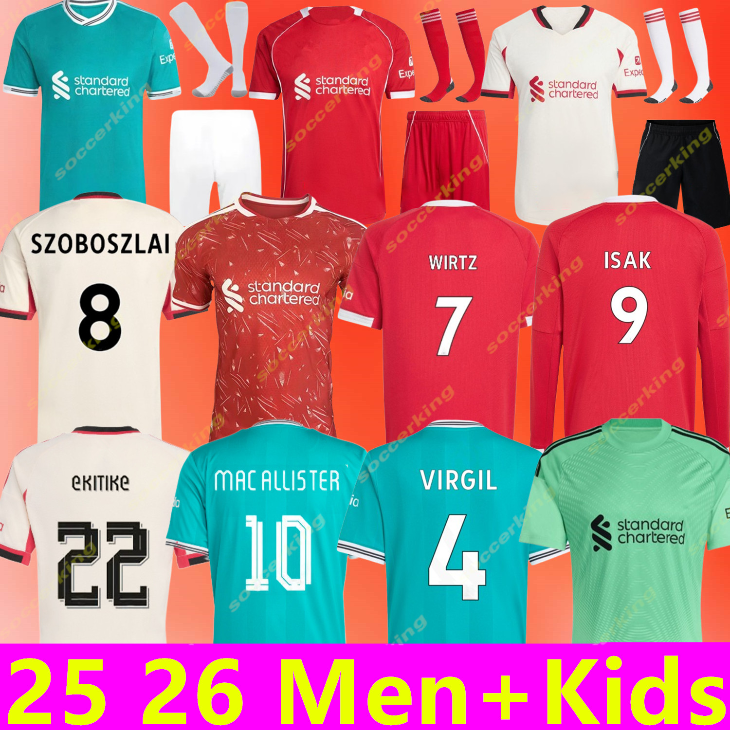 liverpool 25 26 27 Soccer Jerseys Mohamed ISAK WIRTZ EKITIKE SZOBOSZLAI MAC ALLISTER VIRGIL camiseta NGUMOHA SZOBOSZLAI long sleeve 2025 2026 2027 football jersey