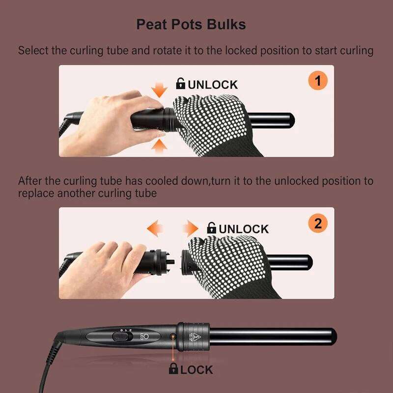 PTC Heating Multi-function Rotary 5 in 1 interchangeable Curling tool Quickly heating ceramic barrel curling iron H260110