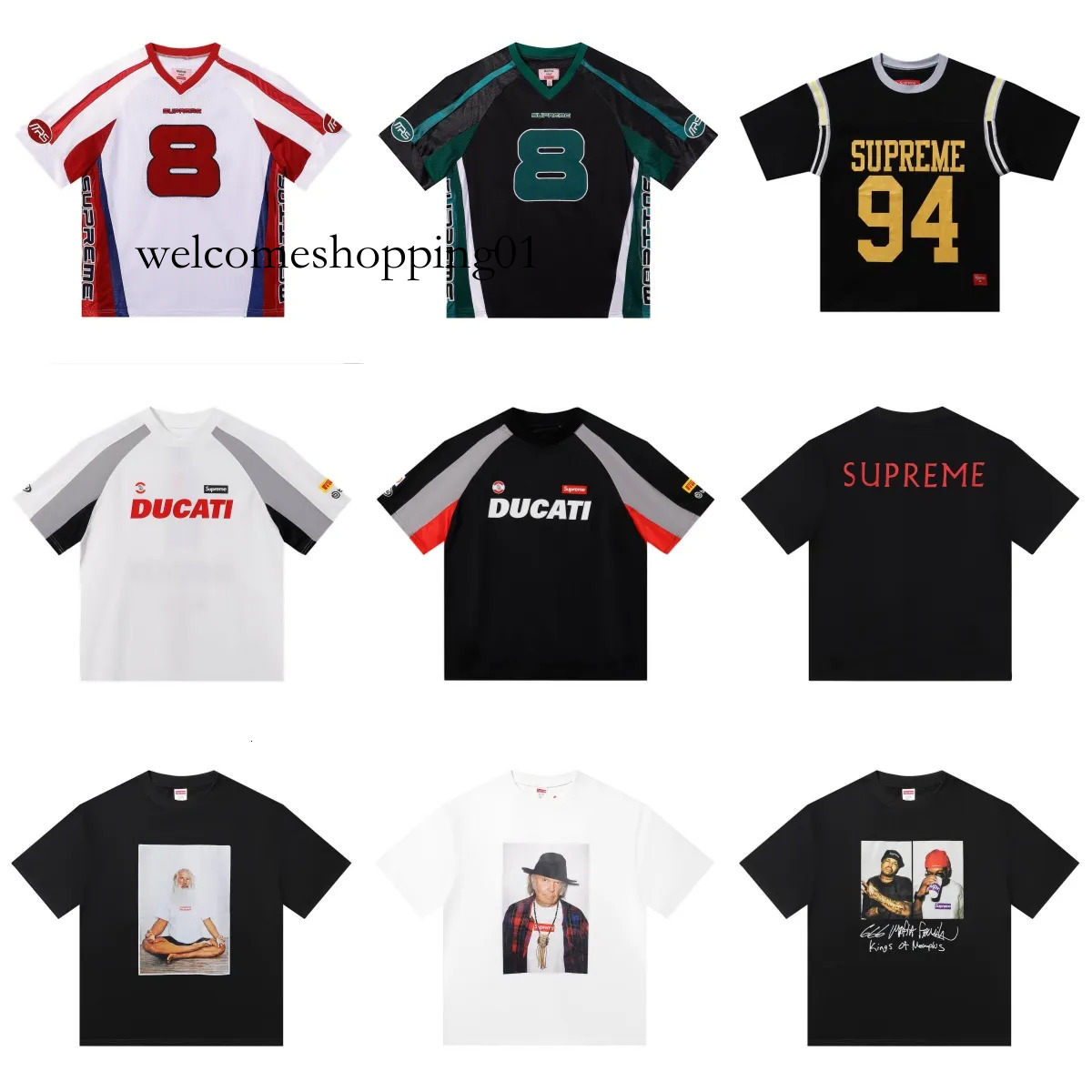 supremely shirt designer high quality clothes Men Womens Sup X UMB Tee Football Clothing Loose Tees Tops Casual Street Graffiti 100% Cotton luxury supremetshirt 92c