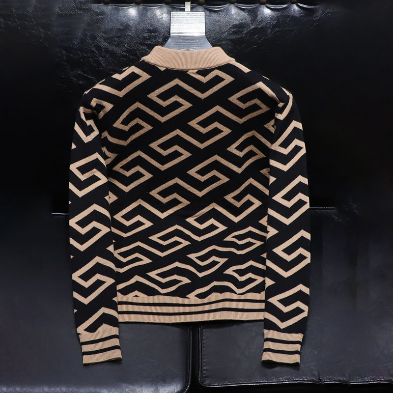 2026 Autumn/winter New Men's Sweater Fashion Luxurious Trendy Multi-functional Knitted Shirt Casual Men's Clothing Basic Shirt