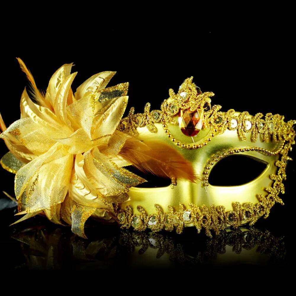 Dance Party Diamond Venetian Feather Flower Wedding Carnival Performance Costume Sexy Lady Mask Masquerade Christmas 2024 26H0110