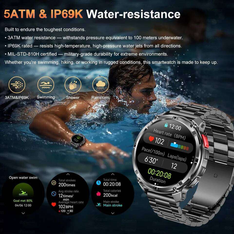 New Military T-Rex3 Ultra 1100mAh Battery Smart Watch 5 ATM Waterproof 1.7"AOD Compass GPS Sports tracker Outdoors Smartwatches 26T0110