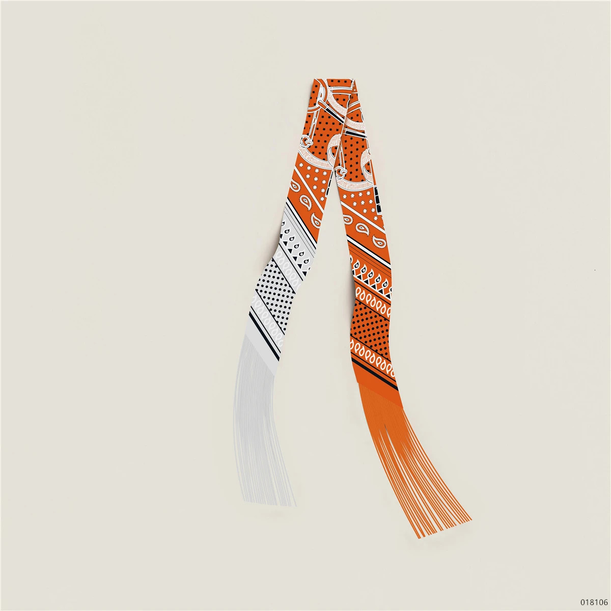 130x5cm tassel Europe Spring Cashew Nut Womens Decorative Small Silk Scarf Hair Band Binding Bag Handle Ribbon Small Scarf 260106