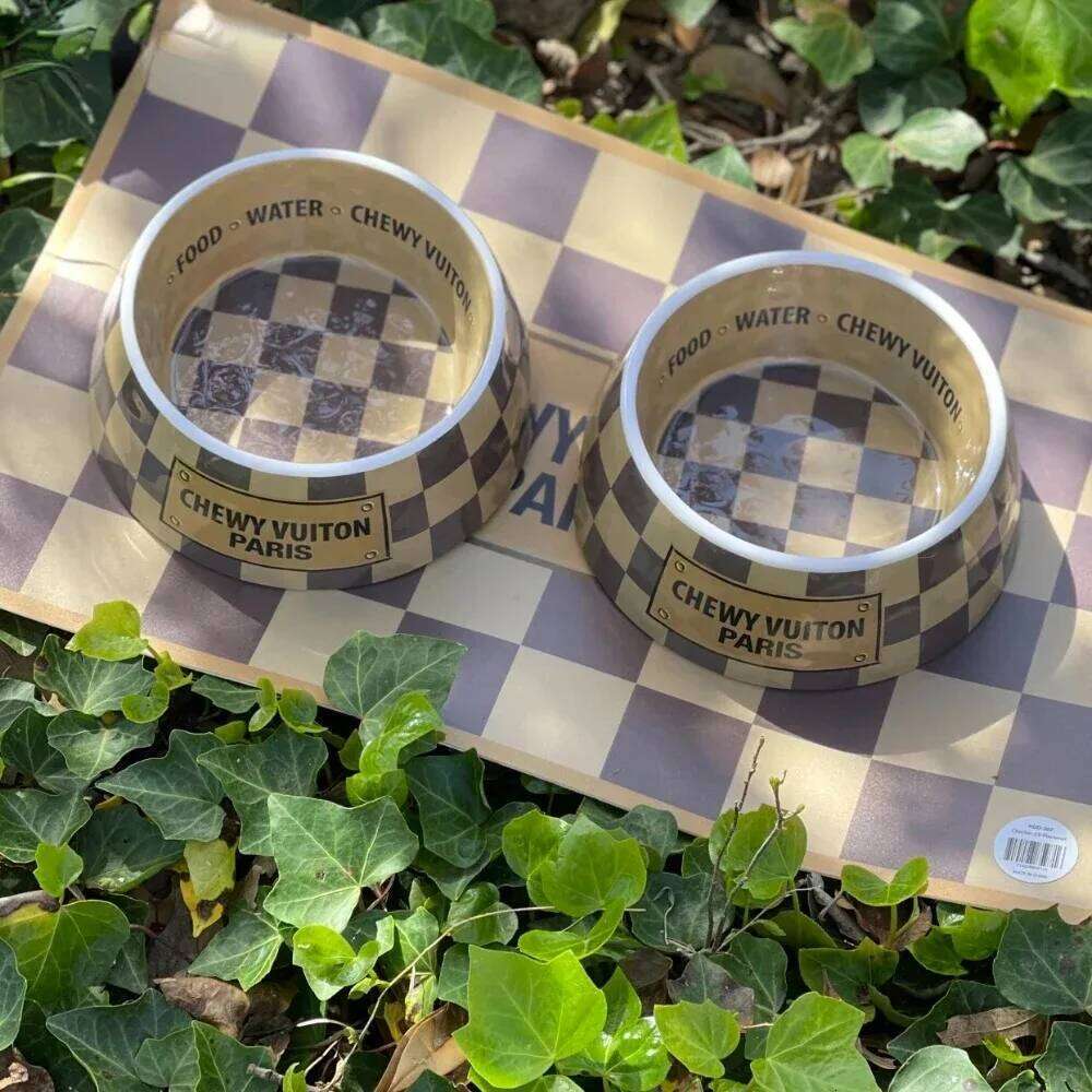 Bowls With Placemat Puppy Cat Feeder Non-slip Crash Luxury Designer Dog BowlFrench Bulldog Bowl For Small Dogs 26Y0110