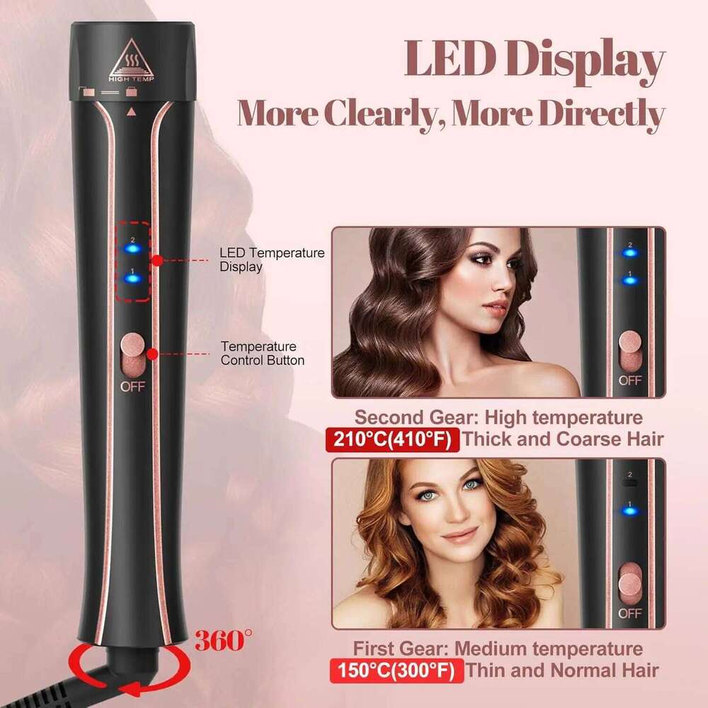 5 in 1 Curlers Set with Curling Brush, 0.35-1.25 Curler Wand for Hairstyle Heat Resistant Gloves and Hair Clip H260110