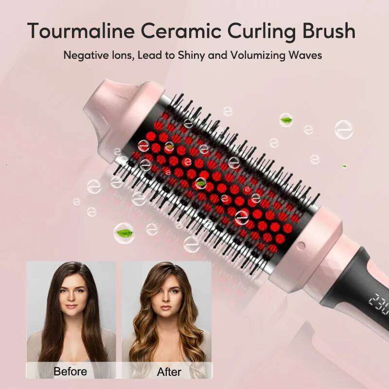 Women's Infrared Ceramic Brush Tourmaline Hair Planting Comb Integrated Curling Iron Hot Selling New Hairdressing Tool H260110