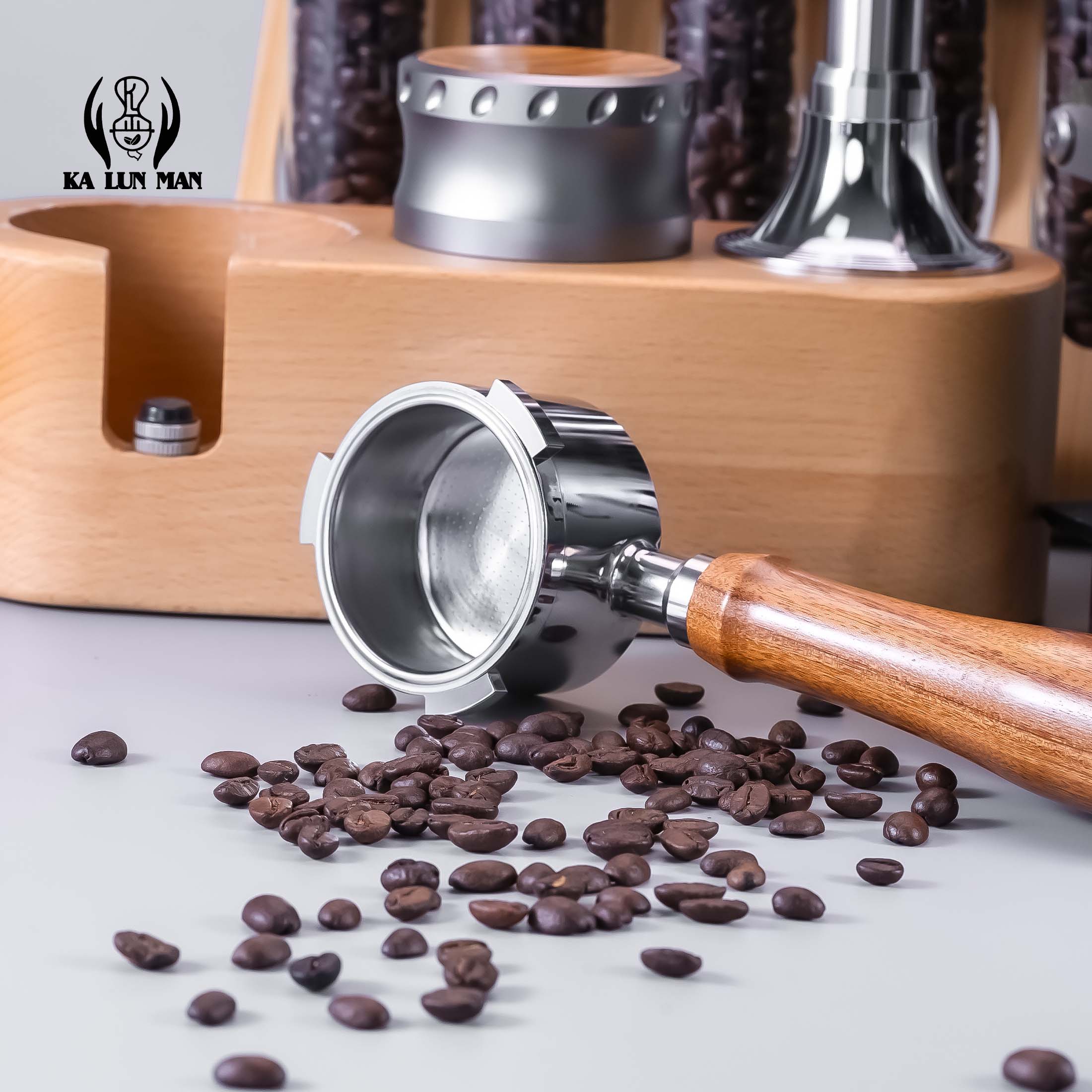 1Pc Espresso Bottomless Portafilter/Food-grade 304 Stainless Steel/51mm /Removable/Suitable for De'Longhi 3-Lug Coffee Machines
