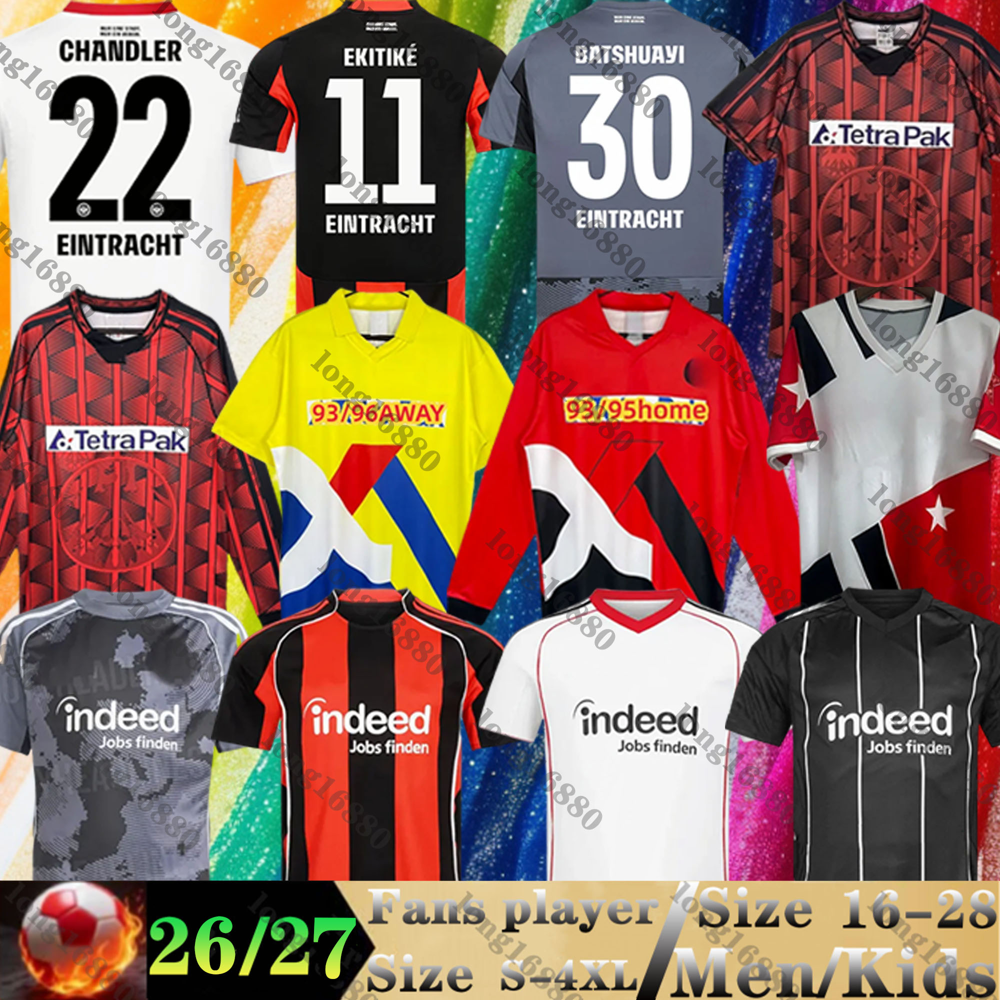 25 26 Frankfurt Soccer Jerseys Retro 90 91 93 95 96 TRIKOT M.GOTZE EKITIKE BATSHUAYI DINA EBIMBE KNAUFF CHAIBI SKHIRI RODE KOCH 2025 2026 Football shirts men kids kits