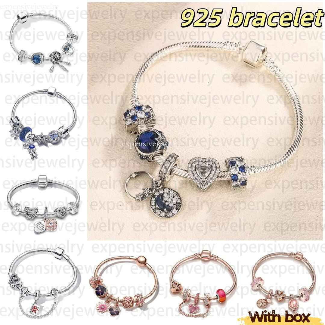 Designer Pandorabraclet New Gold-Plated Diamond-Studded Rose Flower Couple Bracelet Fashion Simple Hot-Selling Womens Braclet 035