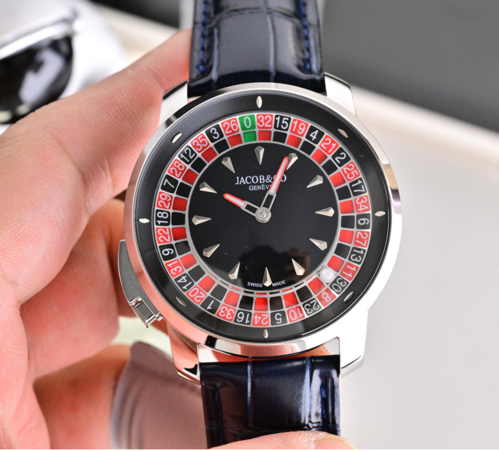 jacobo co watch roulette watches 10A high quality mechanical movement uhren leather strap active roulette reloj sapphire montre luxe jason007 watchbox YBX6