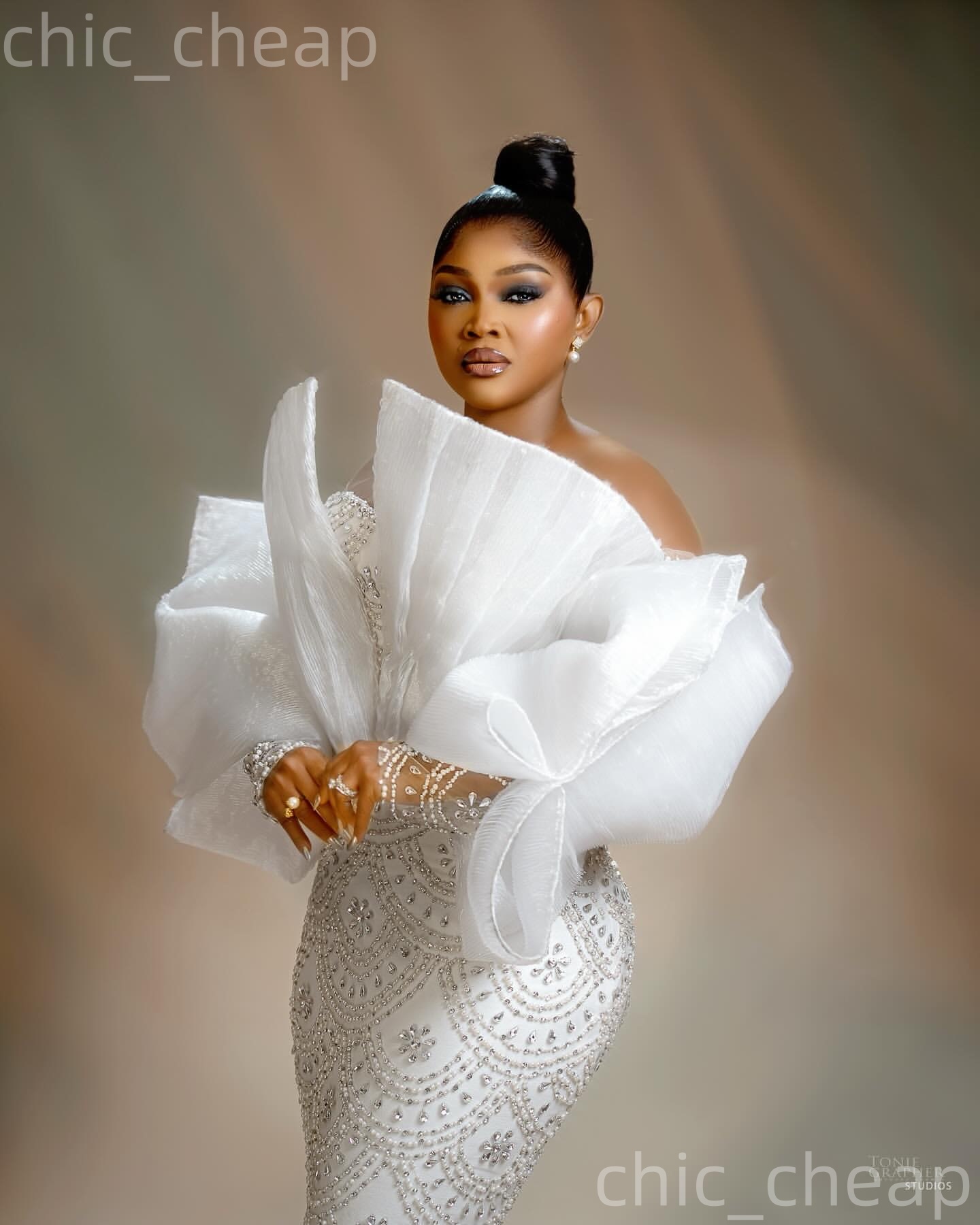 2026 Aso Ebi Ivory Mermaid Prom Dresses Beaded Crystals Full Sleeves Evening Formal Party Second Birthday Engagement Reception Gowns Dress For Special