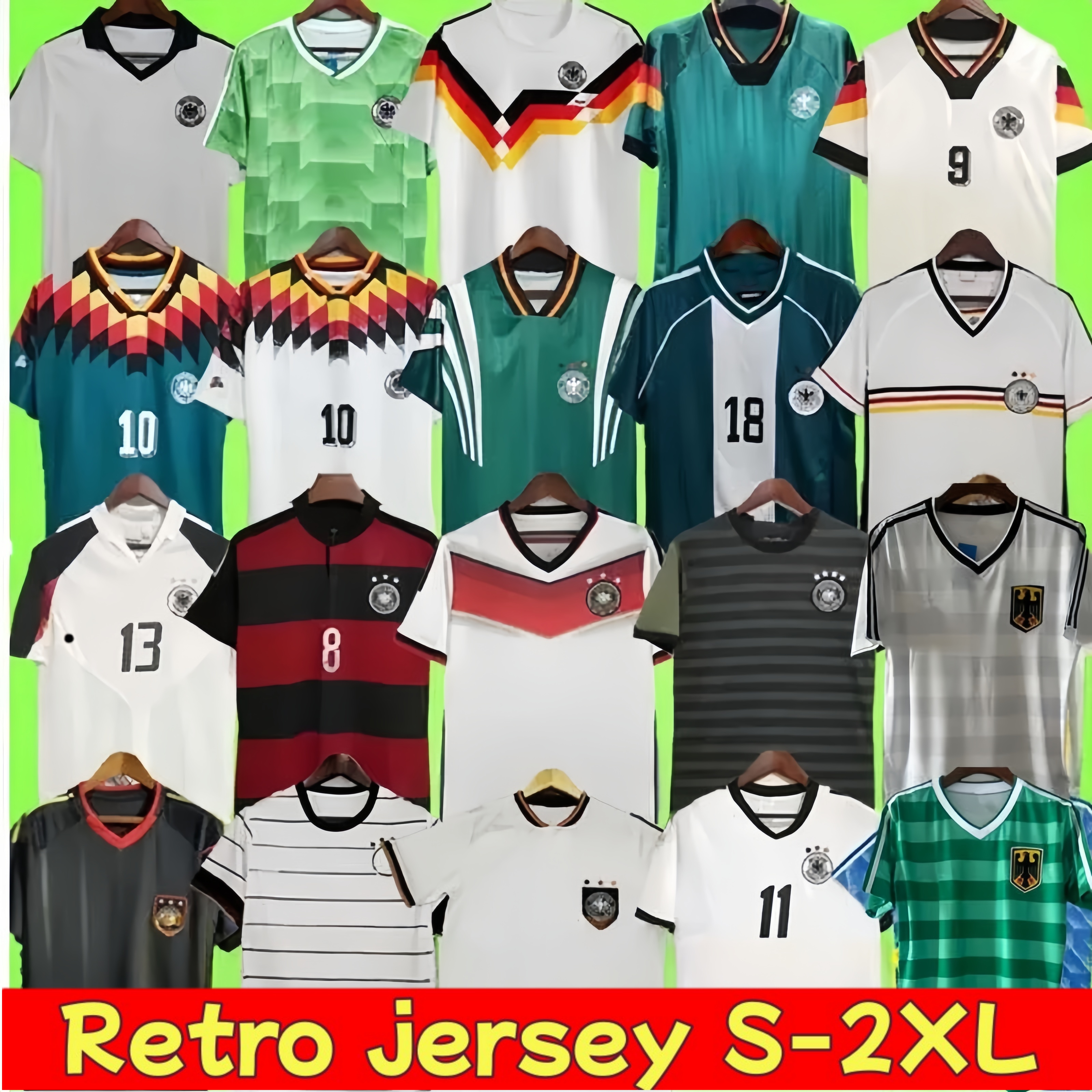 retro germany soccer jersey football shirts kit men tops retro deutschland trikot 1990 1992 1994 1996 Deutschland Trikot Jahrgang Langarmtrikot DFB EM retrotrikot