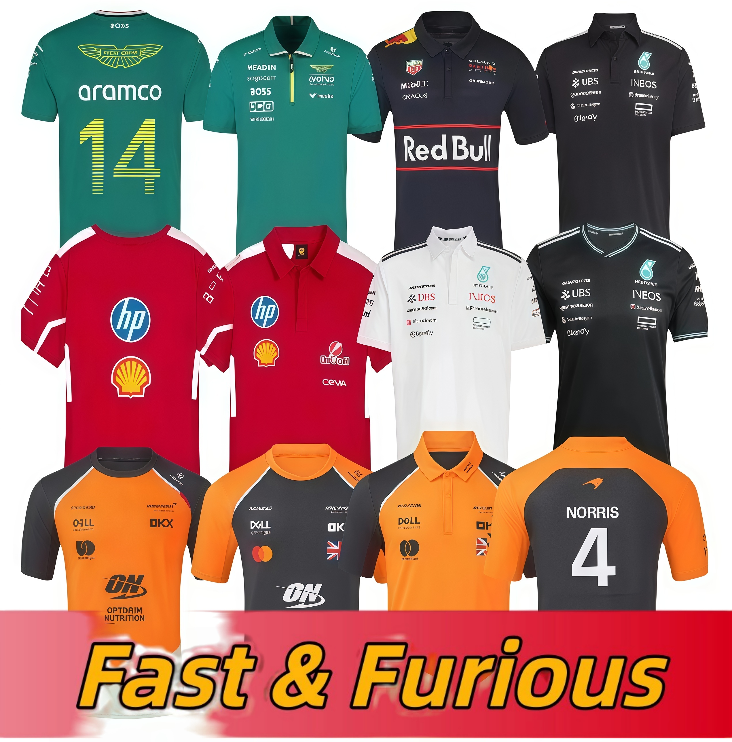 Aston Martin Men's T-Shirts Jersey Mercedes Alonso T-shirt F1 2025 2026 Official Mens Fernando Alonso T-Shirt Formula Racing Suit F1 Shirt MOTO Moto