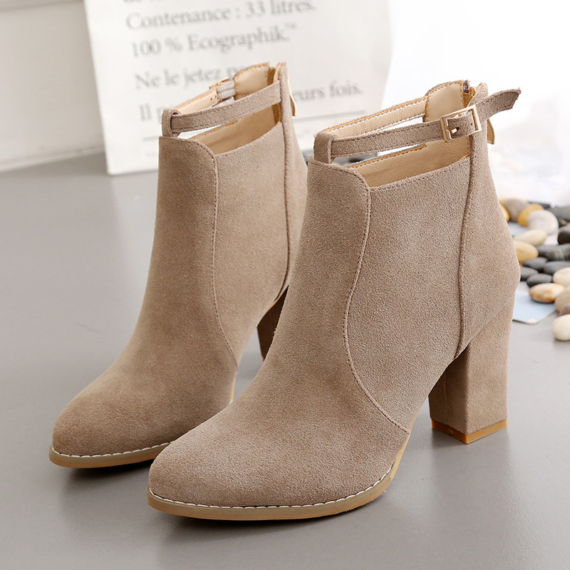 Hots 2026 Autumn Winter Ankle Boots, British Style Chunky Heel Martin Boots with Back Zipper, Women's Fashion Block Heel Booties