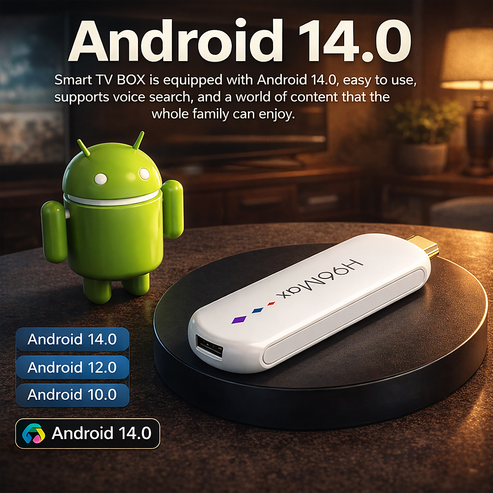 H96MAX TV Stick Box Amlogic S905L3 H96 MAX M20 Android 14.0 4K BT 2.4G 5G Wifi Media Player Voice Android 2GB 16GB