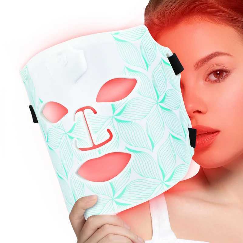 Face Care Devices USB Charging 7 Colors LED Facial Mask Photon Red Light Therapy Silicone Beauty Skin Rejuvenation Anti Acne Wrinkle Removal 260110