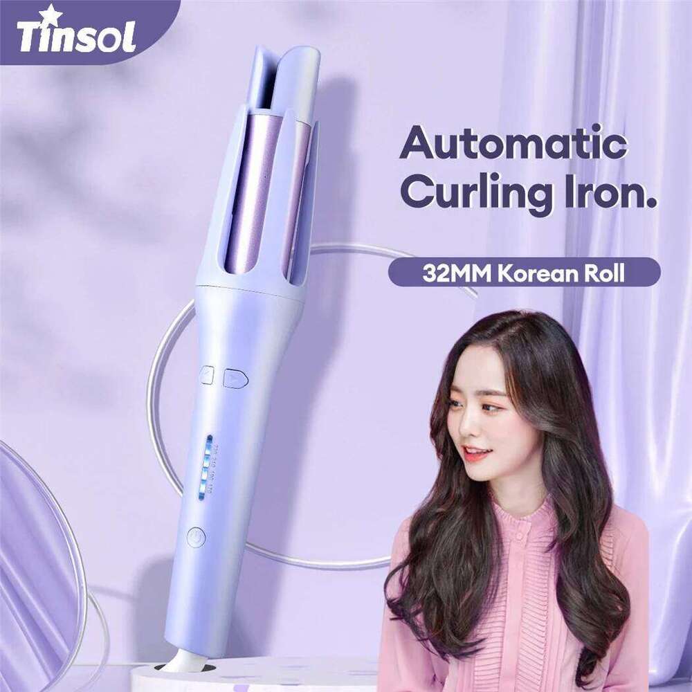 Tinsol 2 in 1 Automatic Curler 32MM Auto Rotating Ceramic Roller Professional Iron Curling Wand Hair Waver H260110