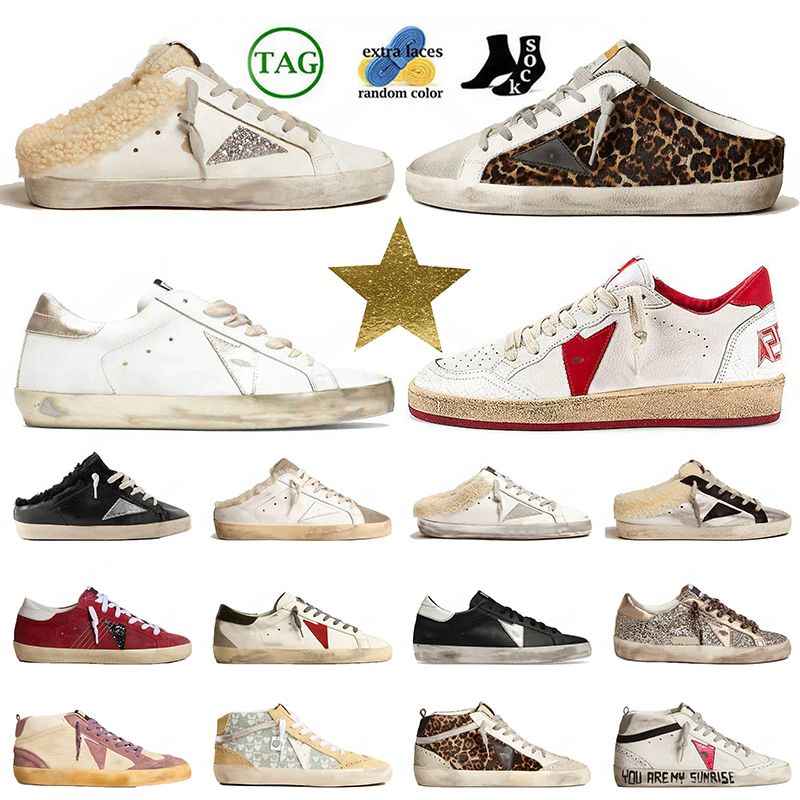 2024 Designer Loafers Sneakers Super-star S Shoes Leather Italy Dirty Old Shoe Brand Women Men Black White Ball Casual Star Trainers 35-47