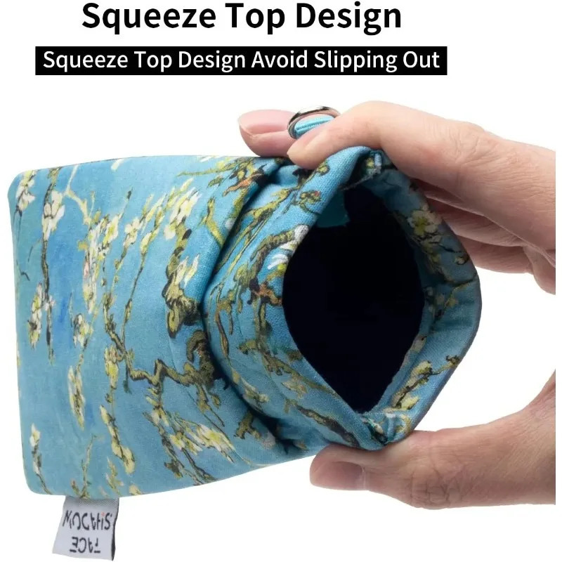 Double Glasses Case Soft Eyeglass Case for Women Men Squeeze Top Sunglasses Pouch with Cleaning Cloth DIY Cute Keychain with Bag 260107