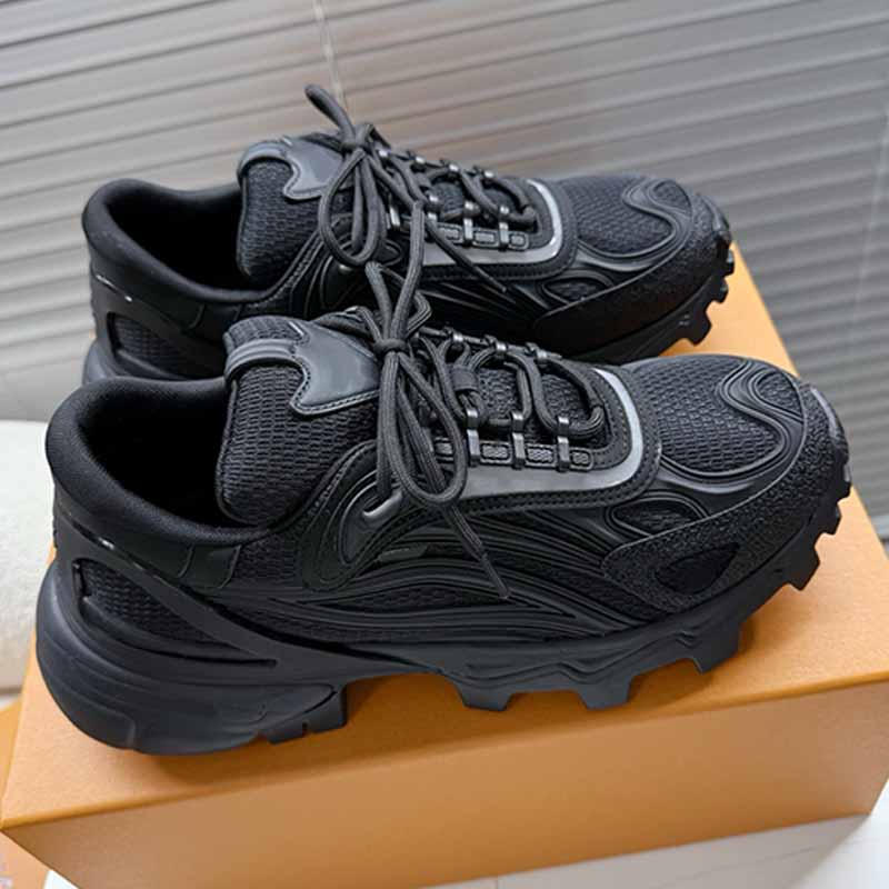 1AJAE Summit Sneakers Men Black Versatile leather technical textile ventilate outdoor sports shoes tread grip stability rubber outsole Shoes