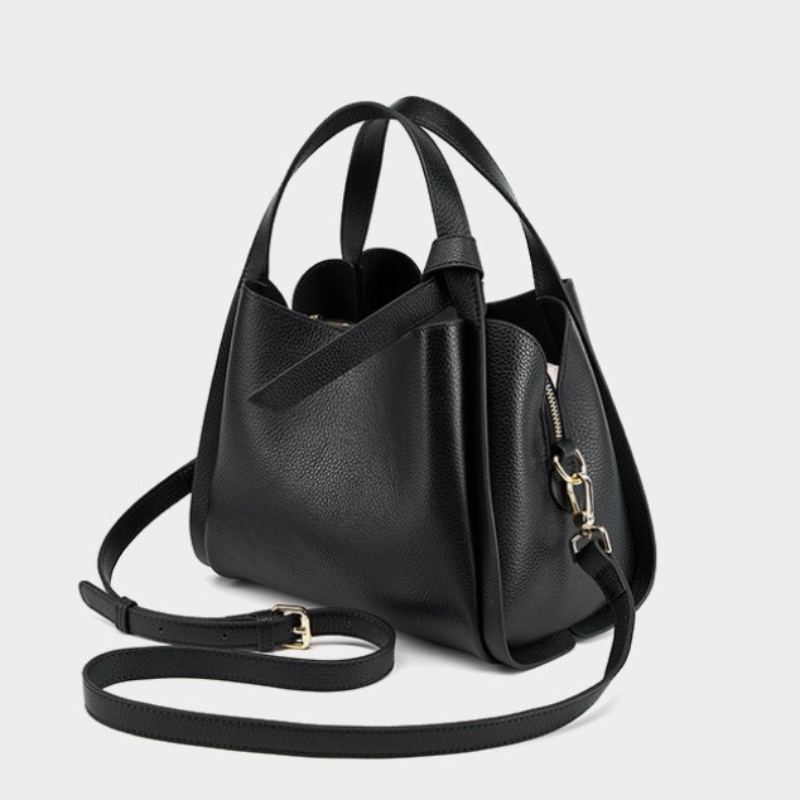 OC255M19 Genuine Leather Bucket Bag for Women Daily Outfit Business Formal Shoulder Crossbody Small Handbag Luxury Style
