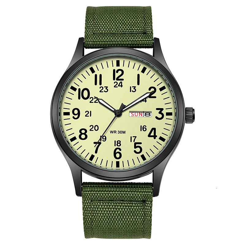 2024 TPW Field Watch Easy Reading Fabric Strap 24 Hours Display Quartz Movement 260109
