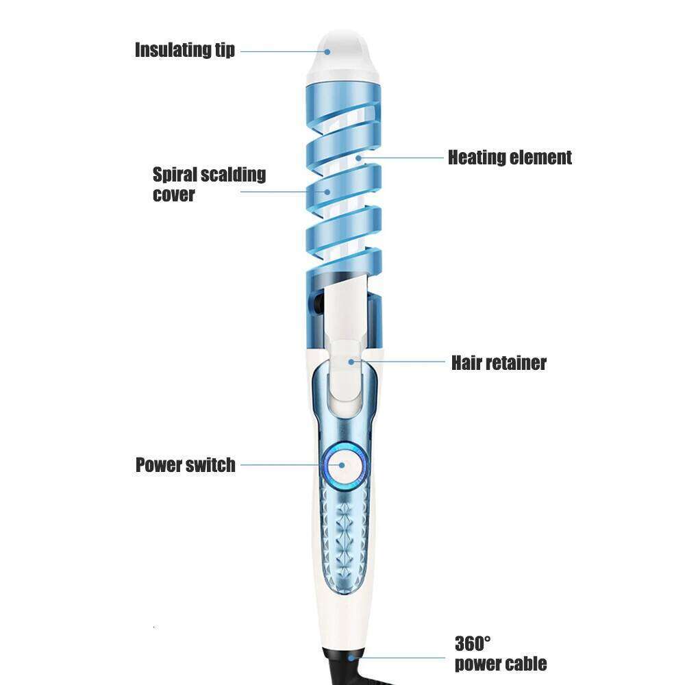 Anti-Scald Ceramic Wand,Portable Curling Iron,Automatic Spiral Hair Curler for Women,Detangle Scald-Free Fast Heating Ro H260110