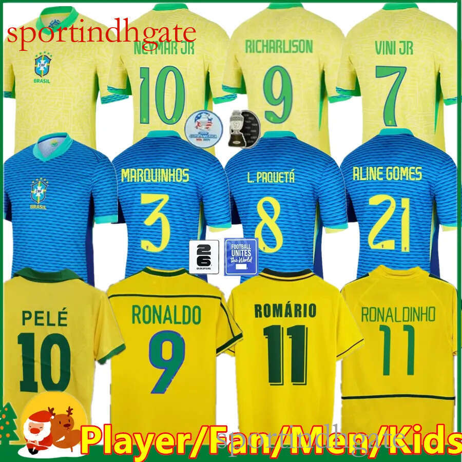 2024 2025 BrazilS soccer jerseys MARCELO PAQUETA NERES NEYMAR COUTINHO FIRMINO JESUS VINI JR 1970 1978 1998 2022 BrasilS kids kit Men football shirt top quality