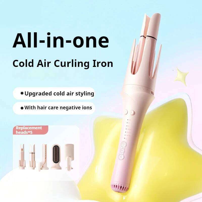 Automatic Curling Wand Iron Cold Setting Timer Guide Ceramic Coating Hot Air Brush For Long Curly Hair Styles H260110