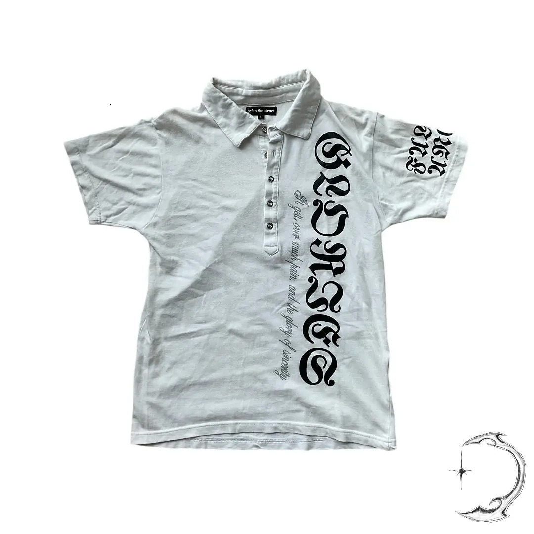 V-Neck Casual Retro White Polo T-shirts for Summer Men and Women Daily Dressing Up Simple Short-Sleeves Oversizeds T-Shirts 260109