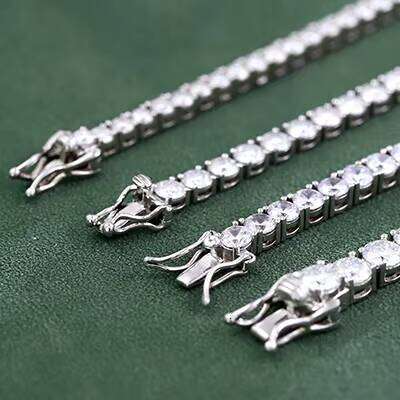 Hip-Hop Genuine 2mm 3mm 4mm 5mm 6mm Vvs Silicon Stone VVS Moissanite Iced Chain 925 Sterling Silver Tennis Necklace - view 6