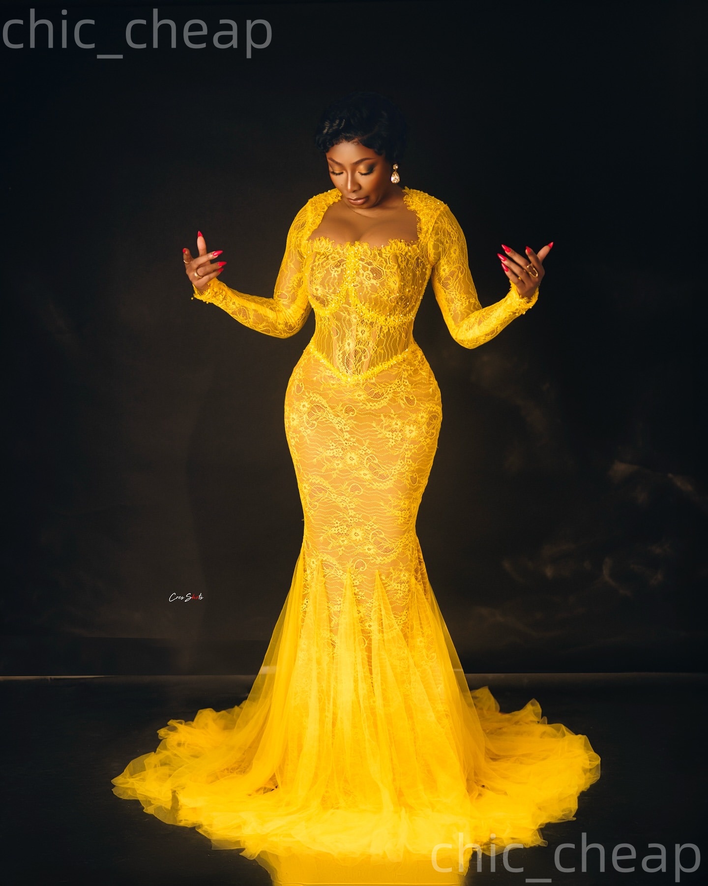 2026 Aso Ebi Yellow Mermaid Prom Dresses Beaded Lace Illusion Vintage Evening Formal Party Second Birthday Engagement Reception Gowns Dress For Specia