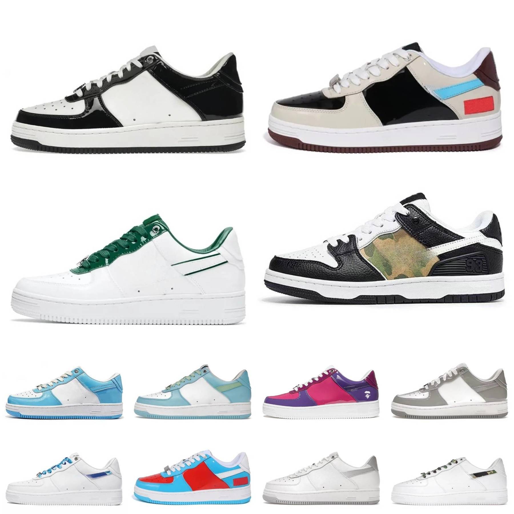 Designer Sk8 Sta Men Women Sneakers Classic Stars Low Casual Shoes White Ivory Black Camo Patent Leather Beige Camouflage Platform Runners Skateboarding Trainers