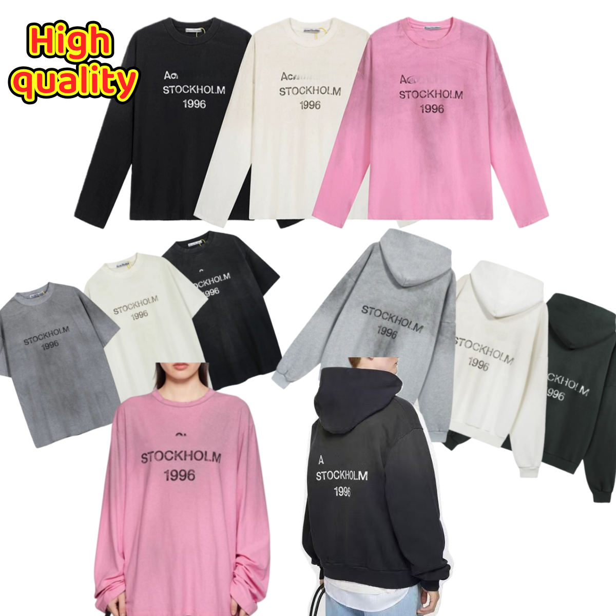 acnes Mens Designer T Shirts Men Women hoodie Letter Printed Tshirts Fashion Spring Summer Long Sleeve Tops Washed Styles Breathable T-shirts Size S-XL dh015