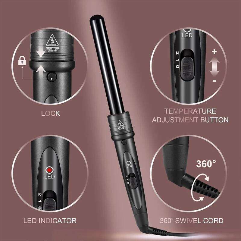 PTC Heating Multi-function Rotary 5 in 1 interchangeable Curling tool Quickly heating ceramic barrel curling iron H260110