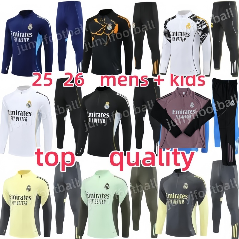 2025 2026 RealEs chandal madridEs soccer Tracksuit sets MBAPPE TRAINING VINI JR BELLINGHAM 24 25 mens kids kits football training survetement sets
