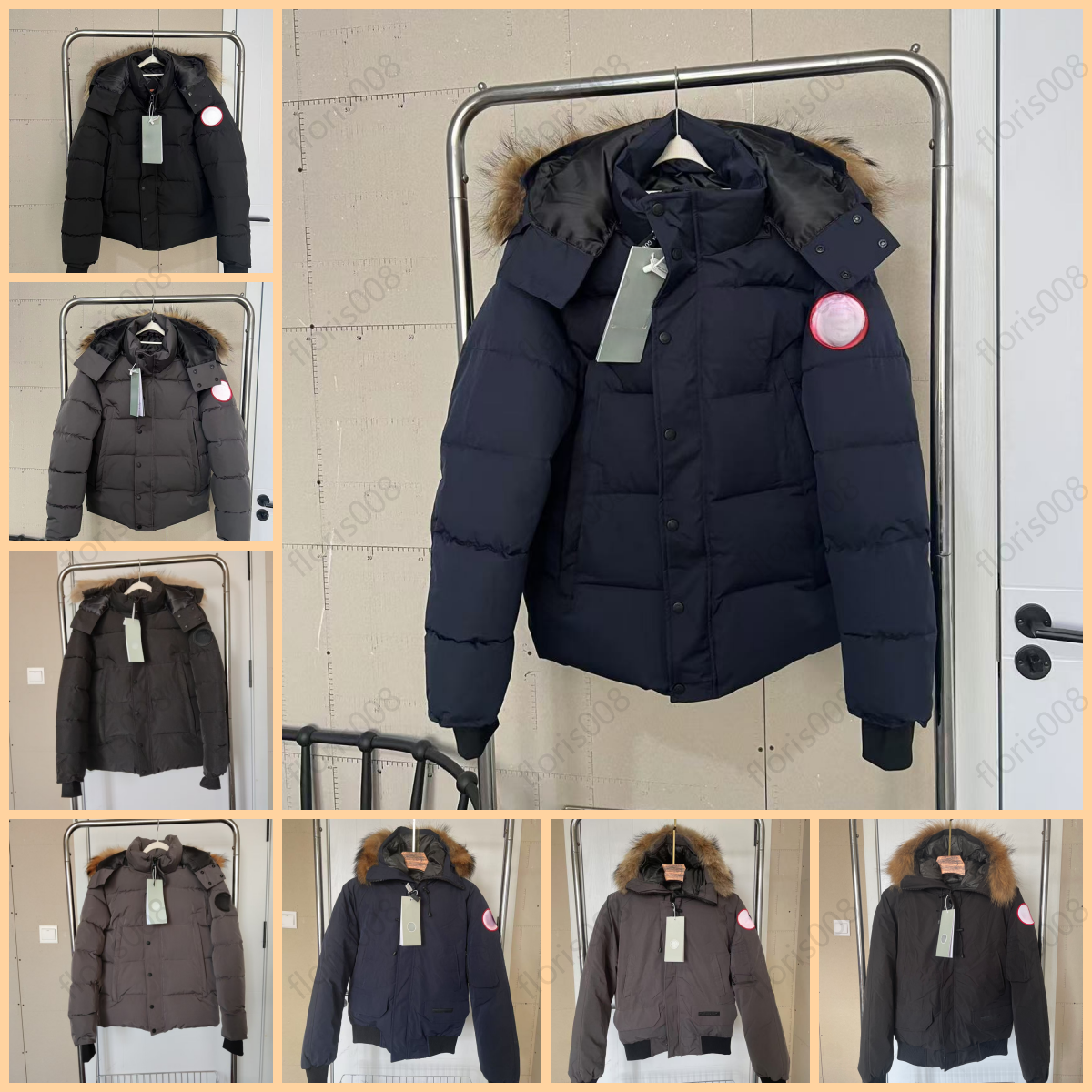 mens Winter Wyndham Parka Homme Warm Outerwear Wolf Fur Hooded Fourrure Manteau Jacket Coat Hiver Doudoune Black Label designer jacket EU size XS-2XL yhy73