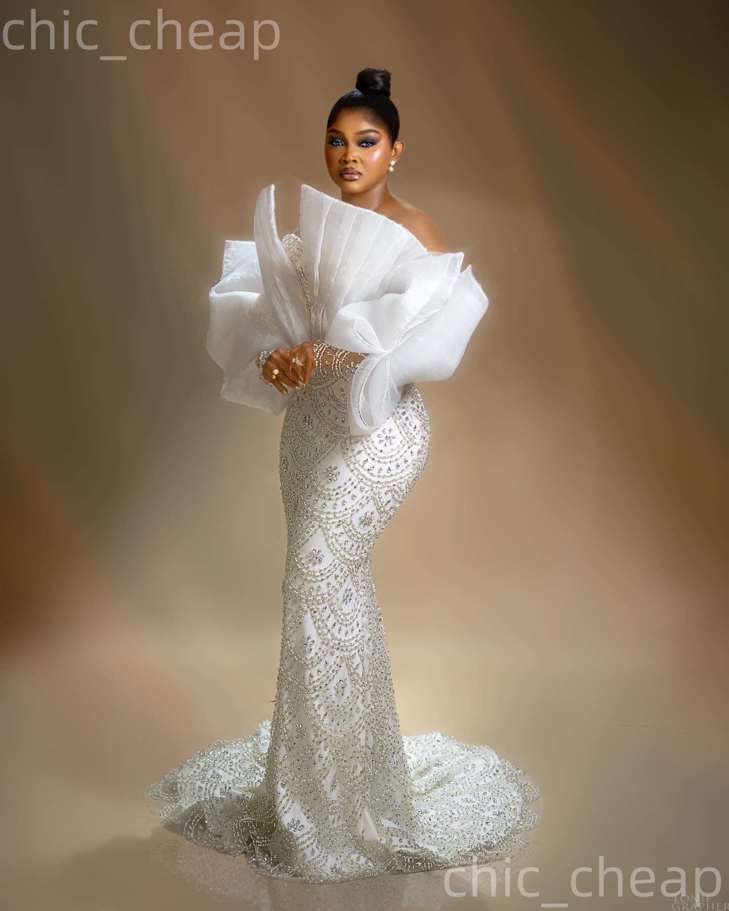 2026 Aso Ebi Ivory Mermaid Prom Dresses Beaded Crystals Full Sleeves Evening Formal Party Second Birthday Engagement Reception Gowns Dress For Special