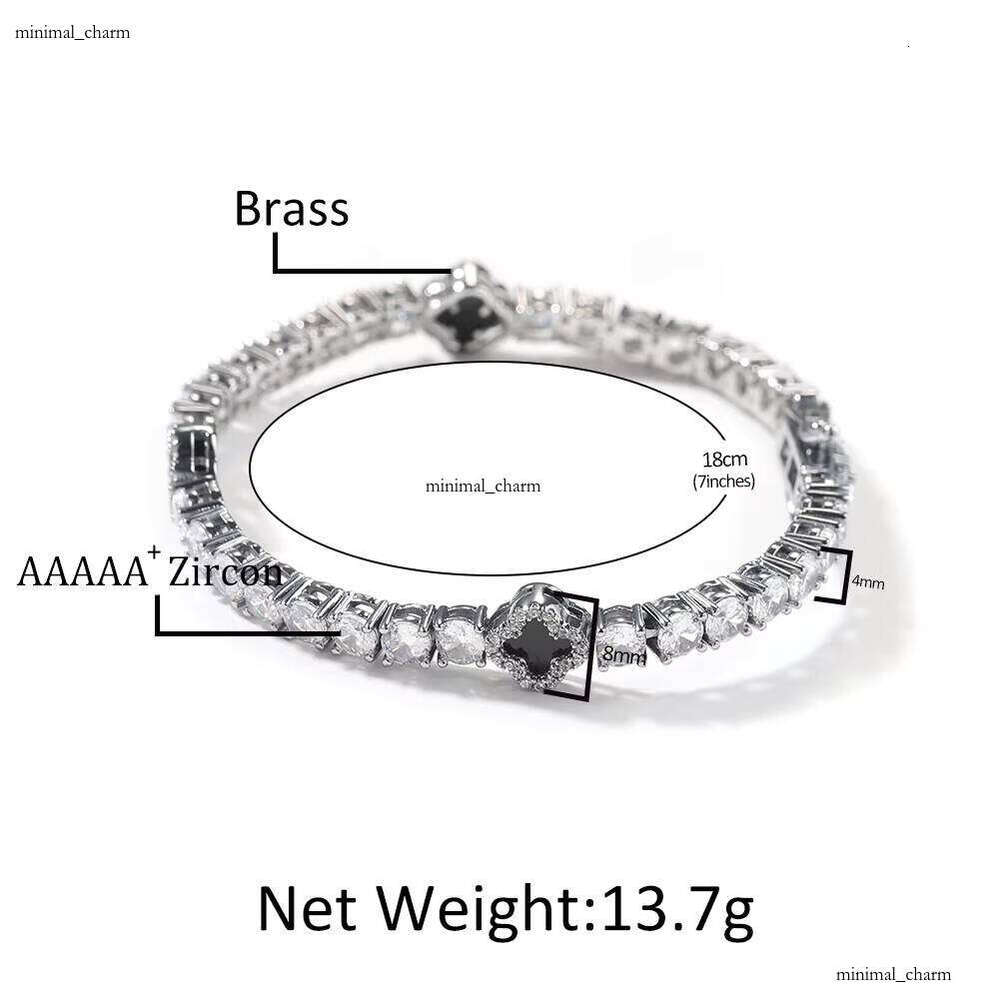 VVS Moissanite 2024 New Fashion Necklace Lucky Clover Bracelet Tennis Chain Hip Hop Famous Designer Jewelry