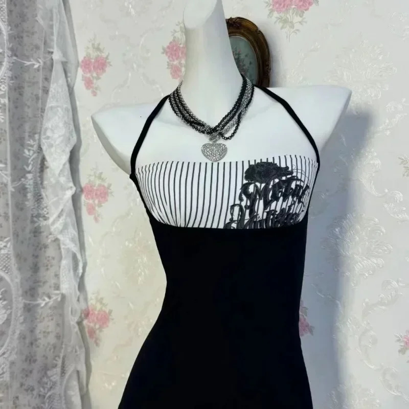 Summer Kawaii Sweet Girl White Tanks Tops Women Punk Solid Y2k Crop Tops Female Aesthetic Gothic Corset Sling T Shirt 260109