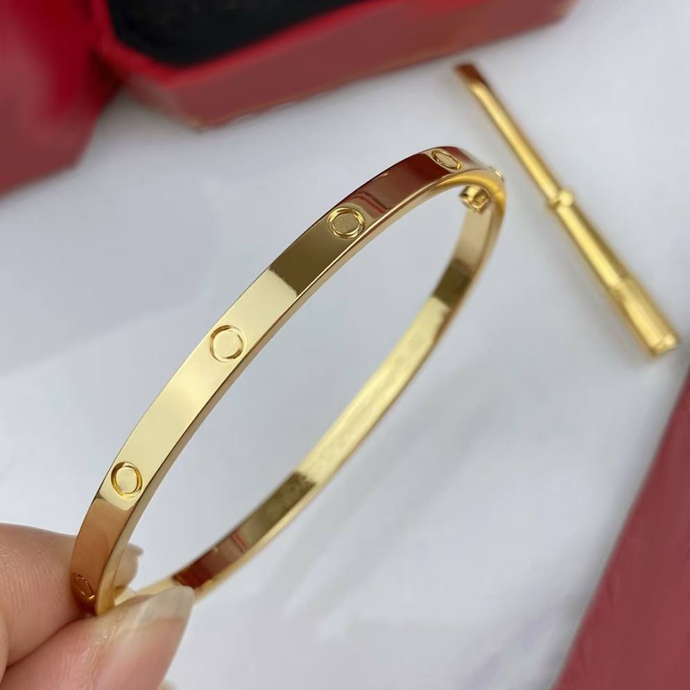 Bracelet designer women for bracelet Luxury jewelry Classic Diamond bangle 4MM narrow thin luxe Fashion designer Valentine's Day Chirstmas gift