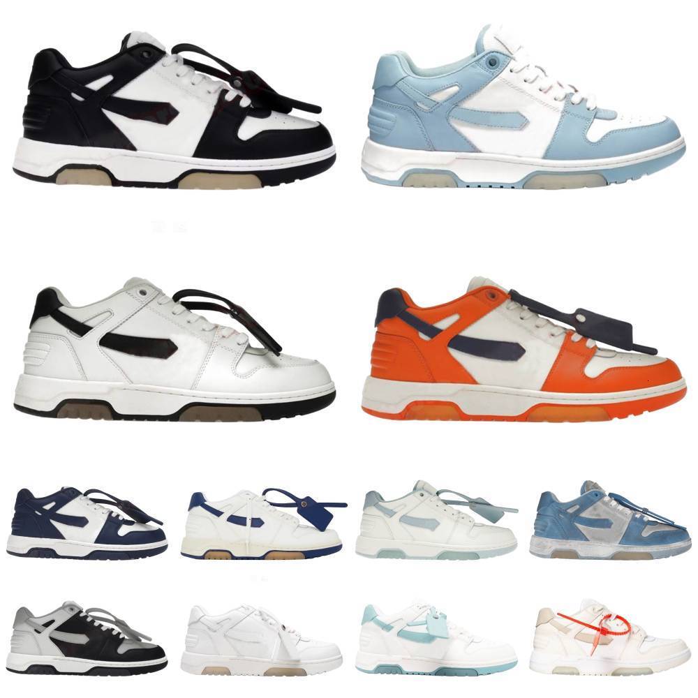 Designer Out Of Offices Runners Sports Shoes Trainers Men Women White Black Blue Grey Calf Leather Pandas Top Lemon OOO Plate-forme Casual Luxury Couples Sneakers S8