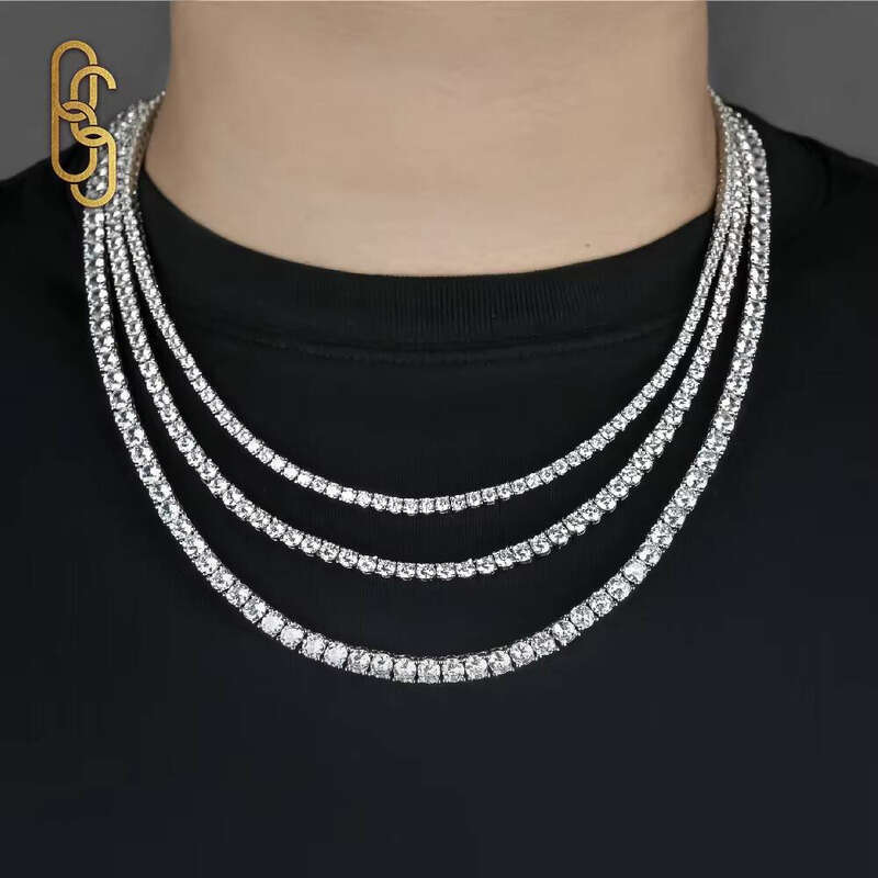 Factory Direct Sales 10K Solid Gold 14k Plated VVS Moissanite CZ Chain GRA 3mm Necklace 18k IGI for Men Women Fine Jewelry - view 5