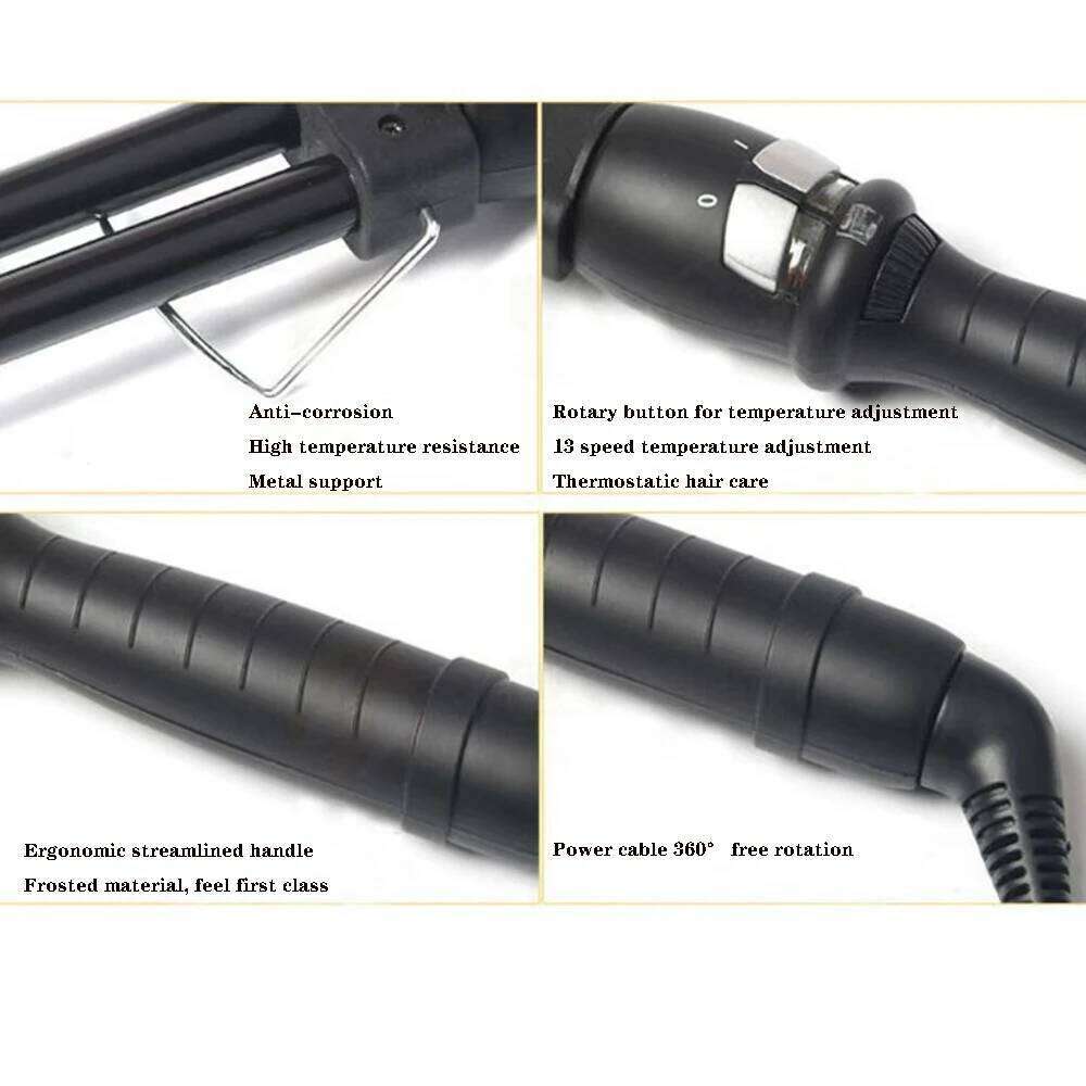 13mm Two-barreled curling iron Electric Curler for Women Professional Ceramic Curling Iron Adjustable Temperature Hair Styl H260110