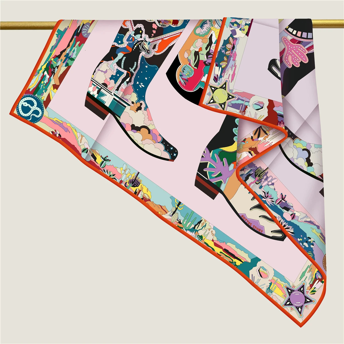 Double Face Scarf 90CM Scarves Hand-rolled Edges Bandanas Shawls Bag Belt Neck Decoration Christmas Gifts 260106