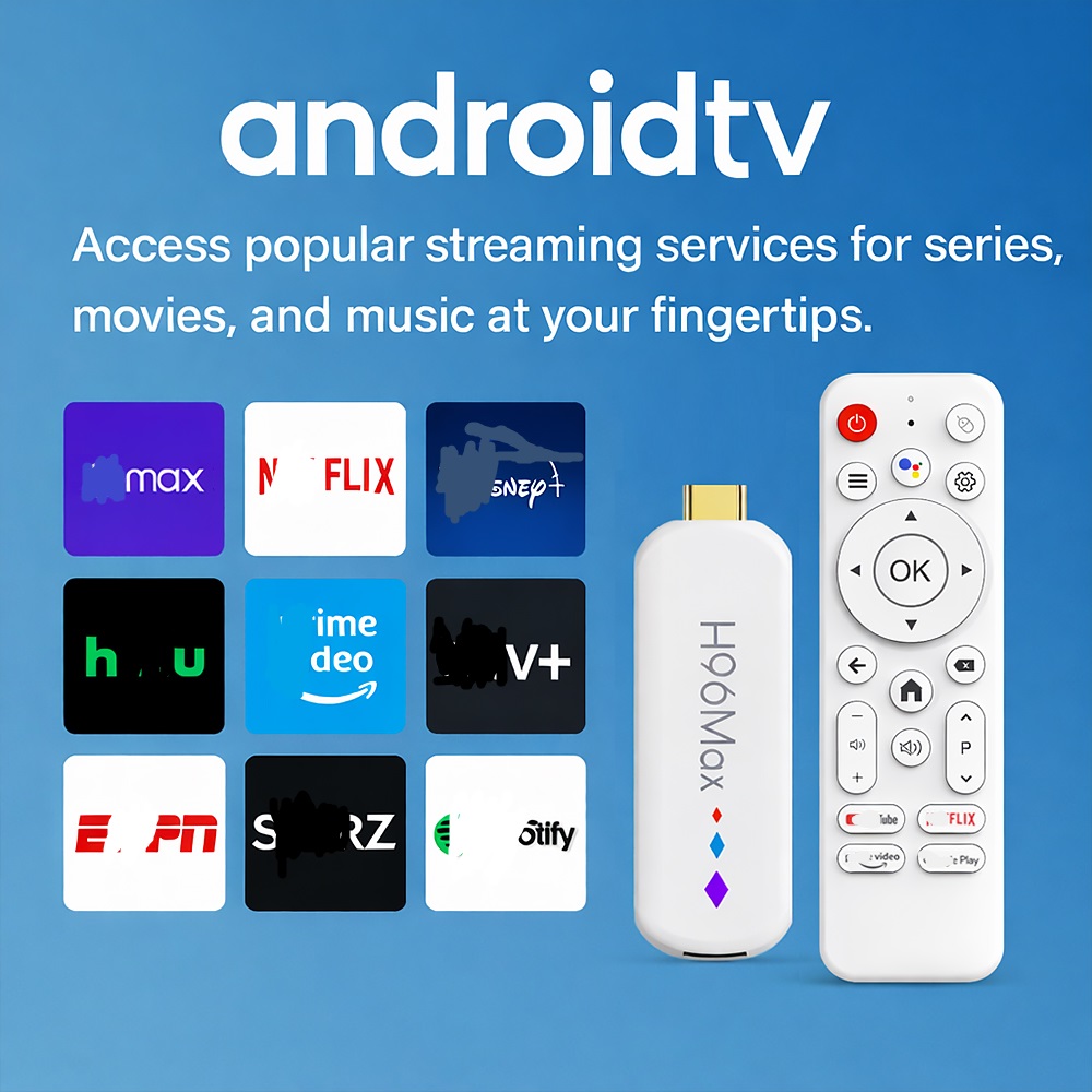 H96MAX TV Stick Box Amlogic S905L3 H96 MAX M20 Android 14.0 4K BT 2.4G 5G Wifi Media Player Voice Android 2GB 16GB