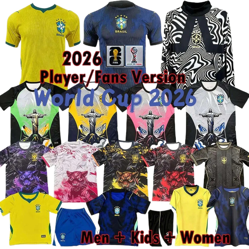 Brazil Jersey 2026 World Cup ENDRICK CASEMIRO Soccer Jerseys RICHARLISON Camiseta RAPHINHA PAQUETA VINI JR RODRYGO Maillots Football Shirt tops kids kit 26 27