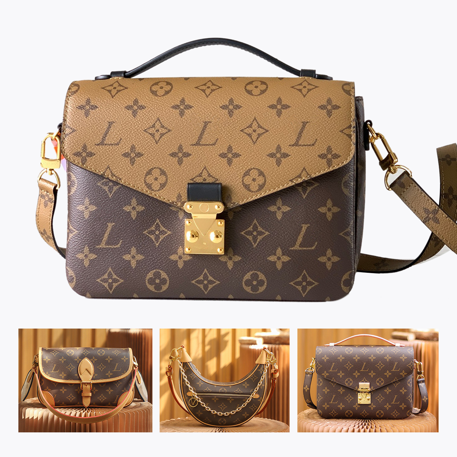 Fashion Embossed Leather Crossbody Bag Women's Shoulder Bag Handbag Tote Bag with Metal Lock Chain Strap Classic Pattern Casual Daily Use Bags for Ladies